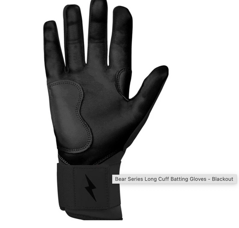 BRUCE BOLT BATTING GLOVES LONG CUFF BLACK (BEAR)